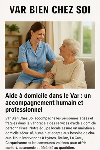 🏡 Aide � domicile dans le Var : un accompagnement humain et professionnel avec 